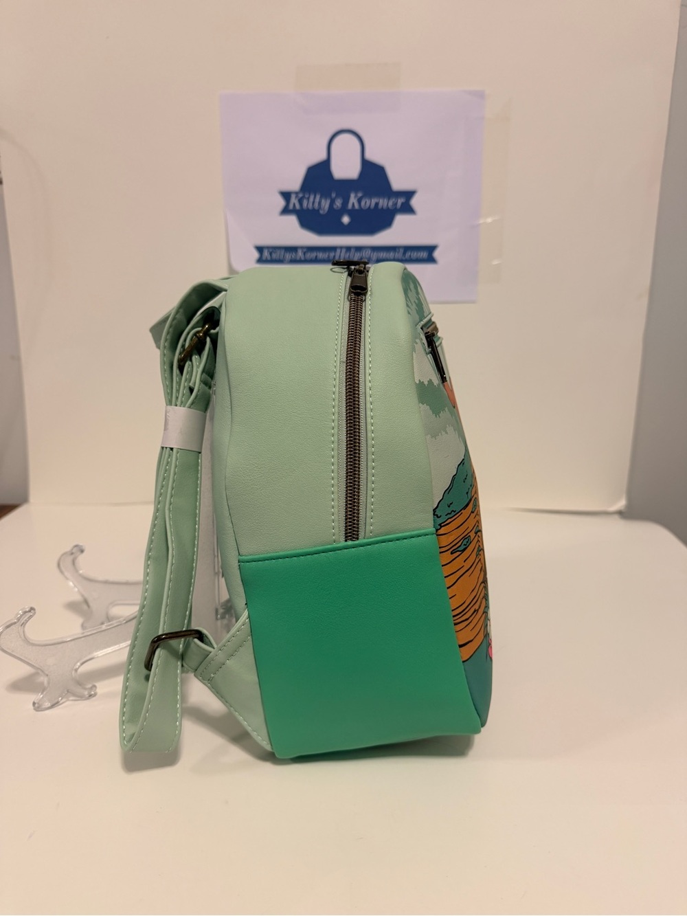 NWT Disney Loungefly Fox and the Hound Backpack - Mint Green - Picture 3 of 9